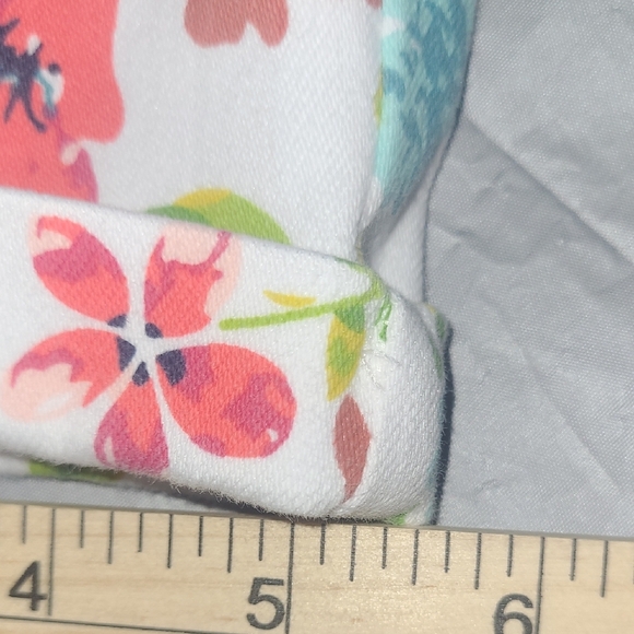 White W Colorful Floral Print Capri Stretchy Jeggings Whimsical Garden Fairy - Picture 10 of 10